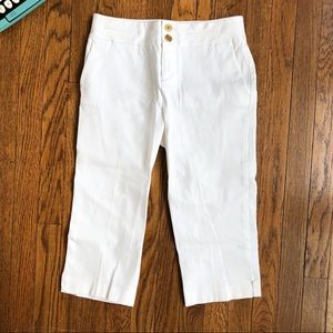 Ralph Lauren Petite White Stretch Ponte Capri